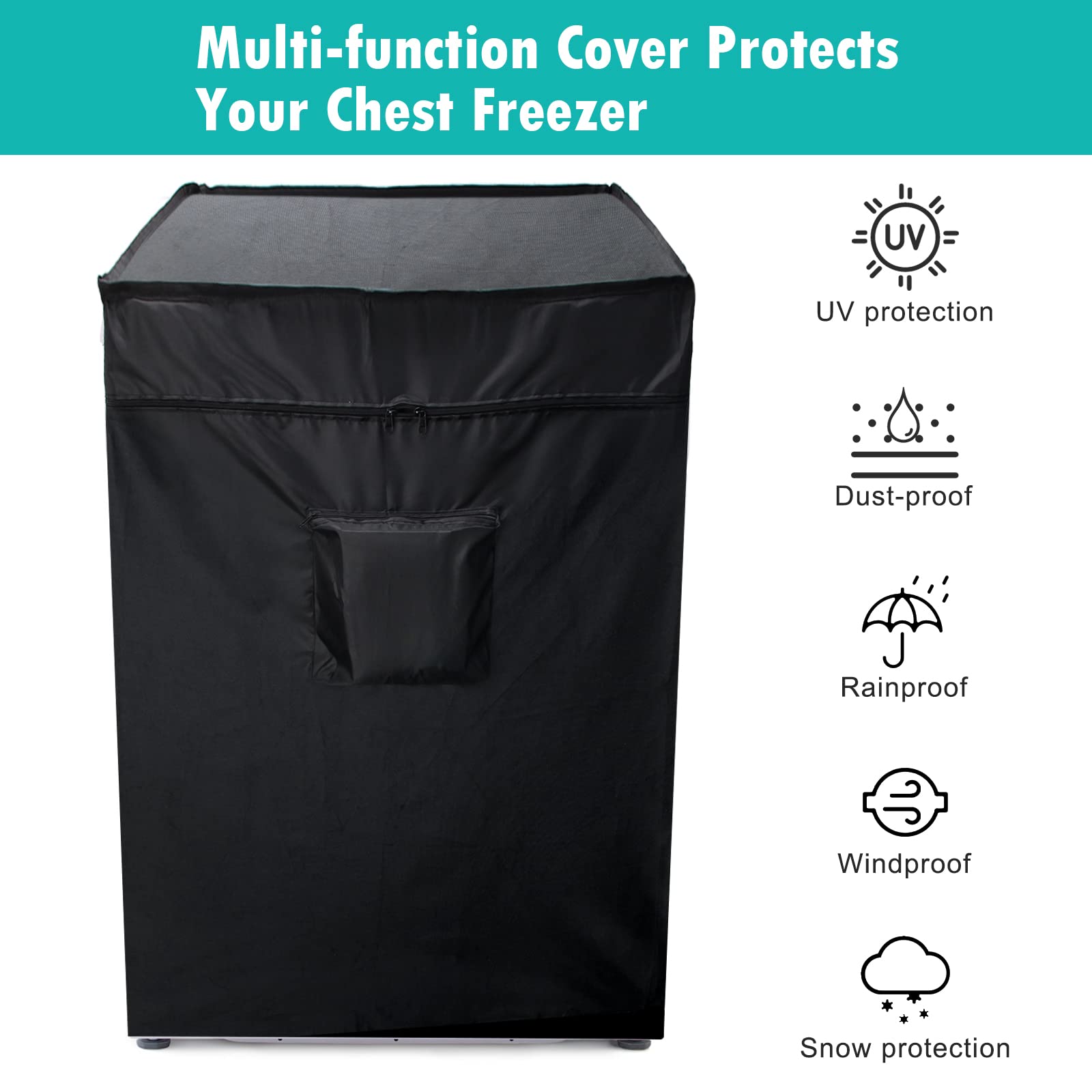 Amazon.com: Black Chest Freezer Cover, Luxiv Waterproof Freezer